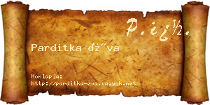 Parditka Éva névjegykártya