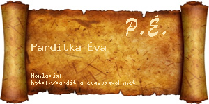 Parditka Éva névjegykártya