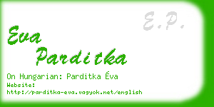 eva parditka business card